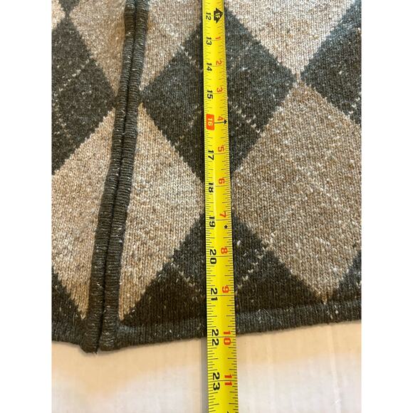 Vtg Tailor B Moss Cardigan Sz Small Green Wool Angora Argyle Preppy Academia 90s - Picture 10 of 11